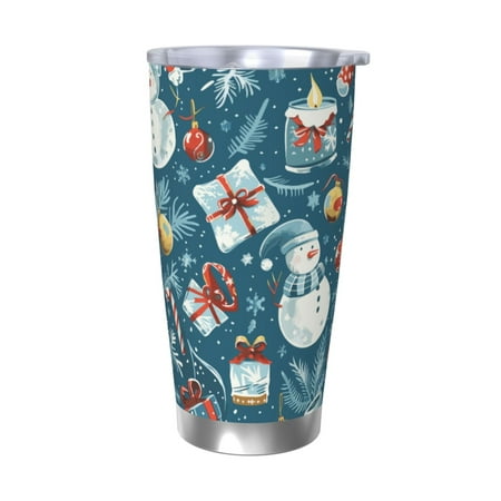

Logiee Christmas Snowman Gift Print 20OZ Car Cup with Lid Stainless Steel Vacuum Insulated Double Wall Travel Tumbler Durable Insulated Coffee Mug Thermal Cup with Straw-Without Straw