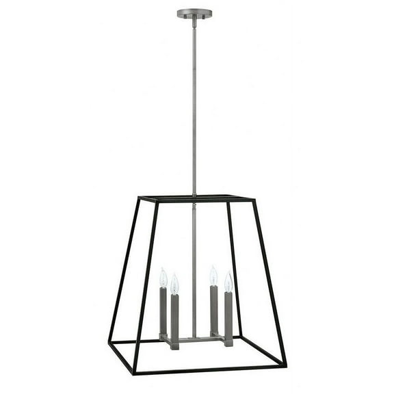 3336DZ-Hinkley Lighting-Fulton - 4 Light Large Open Frame Foyer in Transitional-Industrial Style - 22 Inches Wide by 24.5 Inches High-Aged Zinc Finish