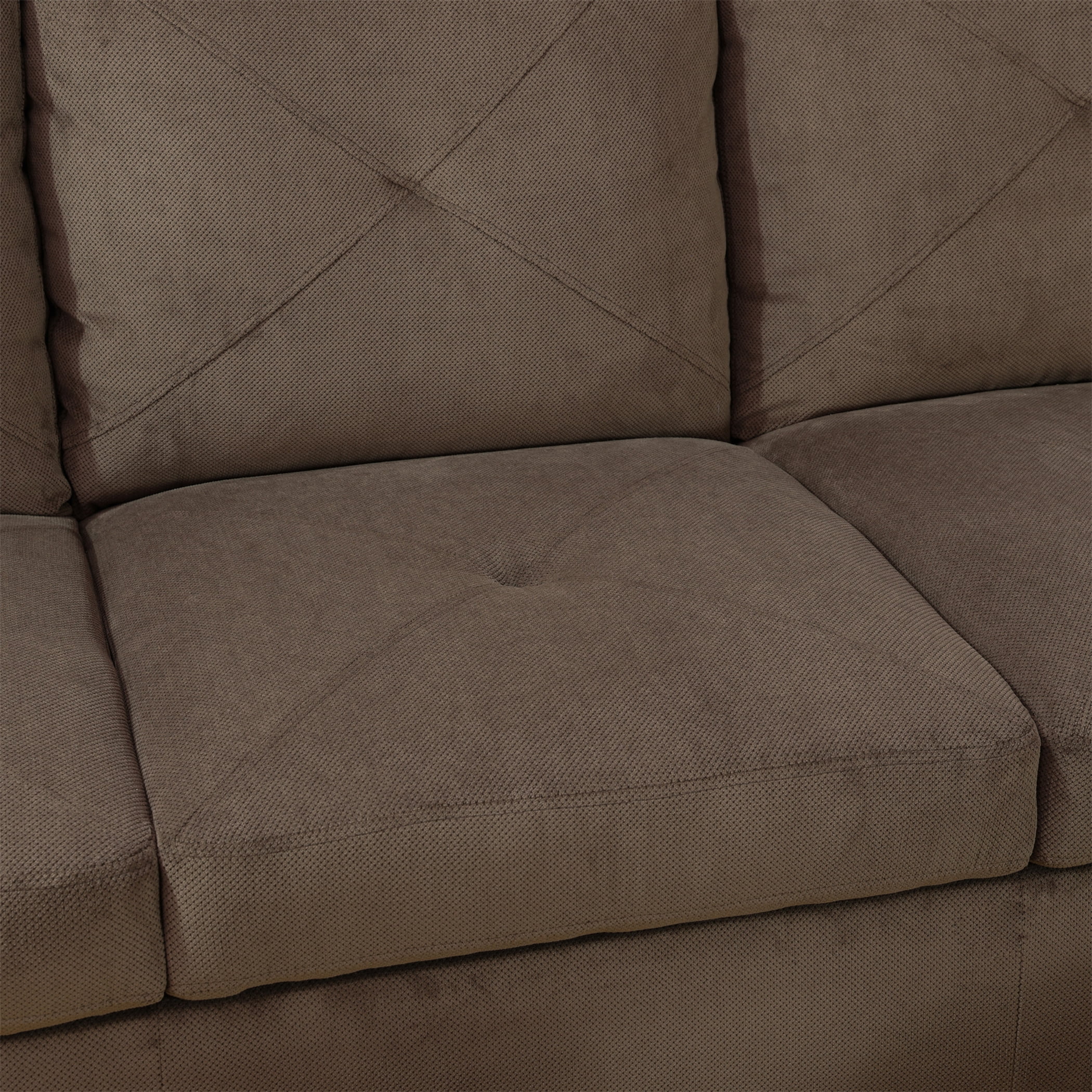 Aukfa 97" Classic Sectional Sofa 4 Seat L shape Couch for Living Room, 2Pillows, Oversized Right Chaise, Chenille, Brown