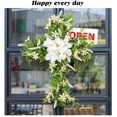 thumbnail image 7 of Easter Cross Lily Wreath - Wooden Frame Artificial Lily Wreath, Easter Door Hanging Home Decor, Durable Easy-to-Hang Wreath for Easter Celebrations & Spring Home Accents, 14.96*19.68in, Green, 7 of 7