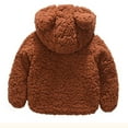 thumbnail image 2 of Konbeca Kids Hoodie Coat,Toddler Girls Boys Cute Zipper Warm Outwear,Fleece Thick Hooded Coat,Windbreaker Outerwear,Infant Winter Jacket Brown 18-24 Months, 2 of 4