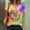 Multicolor-14, variant on Perfectbot Blouses for Womens Crew Neck Casual Print Loose Short Sleeve Summer Shirts Size S-5XL