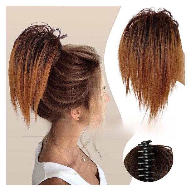 Clip for peluca de gallinero esponjoso for moño de pelo, pelo de niña caliente, estilo perezoso for mujeres y niñas
