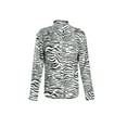 thumbnail image 1 of Luiryar Women Button Down Lapel Shirts Abstract/Zebra Print Long Sleeve Tops, 1 of 9