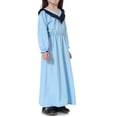 thumbnail image 6 of XXWXYD Toddler Musli𝗆 Abaya Prayer Dress Long Sleeve Ruffl𝖾 Trim V-Neck Elastic Waist Eid Robe Islami𝖼 Dress Girls Modest Wear Ramadan Traditional, 6 of 7