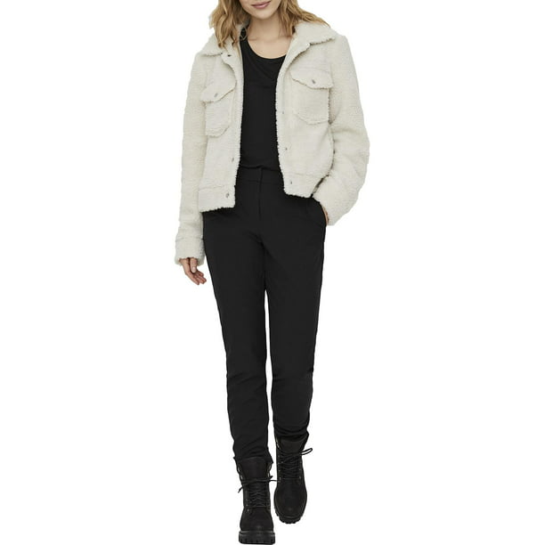maagd moersleutel stem Vero Moda Women's Soft Faux Fur Warm Winter Short Teddy Jacket - Walmart.com