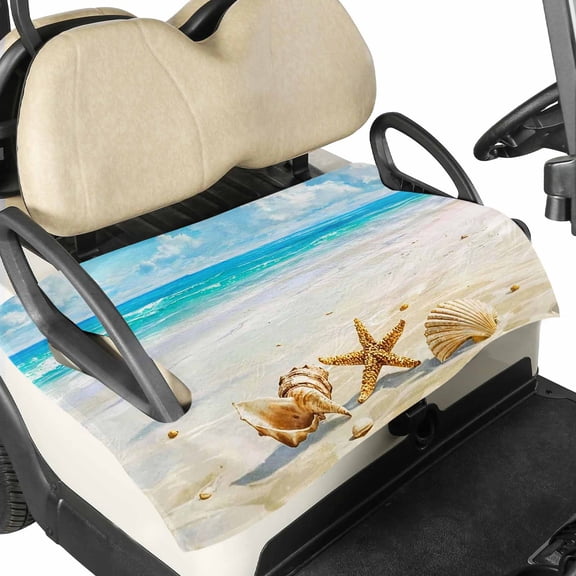 Beach starfish Golf Cart Seat Covers, Universal Fit for EZGO, Club Car, Yamaha 52"x32", 2 Passenger Golf Cart Seat Protector, Durable Washable
