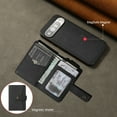 thumbnail image 5 of Detachable Magnetic Phone Cases Compatible with Google Pixel 10 / 10 Pro, Case with Card Holder, Support Magnetic Wireless Charger, Classic PU Leather Kickstand Wallet Phone Cover, Black, 5 of 5