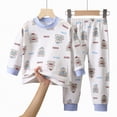 thumbnail image 4 of HCNTES Toddler Baby Kids Girls Boys Clothes 2-Piece Outfit Set Summer Spring Fall Winter Round Neck Long Sleeve Casual Top and Joggers Pants Unisex Loungewear Set for Children(C-Sky Blue,3-6 Months), 4 of 4