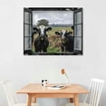 thumbnail image 2 of ARISTURING  Rustic Cow Wall Art Funny Cows Window Pictures Wall Decor Farmhouse Cow Canvas Painting Print Modern Artwork Country Room Decor Framed Ready to Hang for Living Room   16x12in, 2 of 6