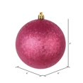 thumbnail image 2 of Vickerman N189121D 4 in. Berry Red Brushed Ball Ornament  6 per Bag, 2 of 3