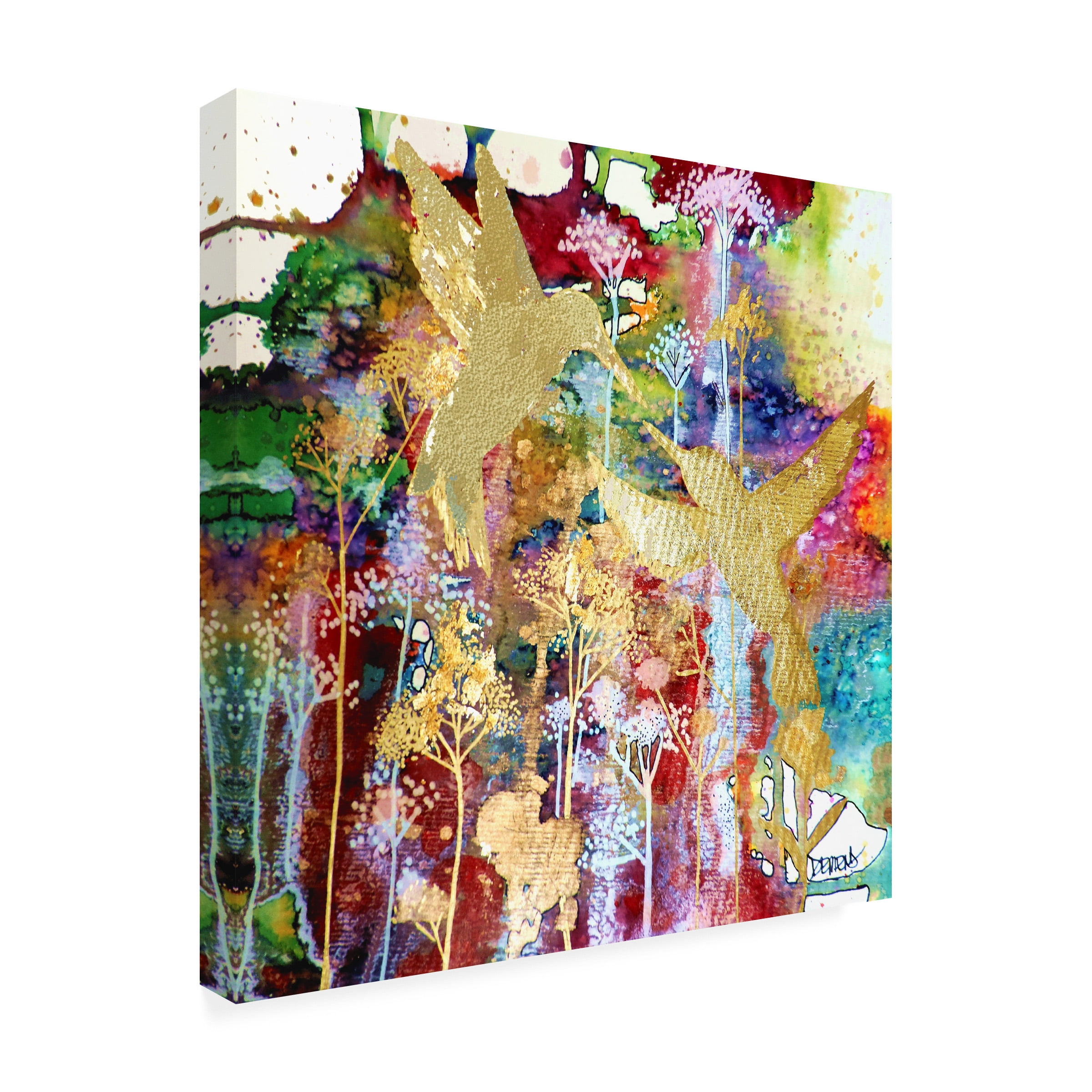 Sylvie Demers 'Nos Coeurs Remplis D or' Canvas Art