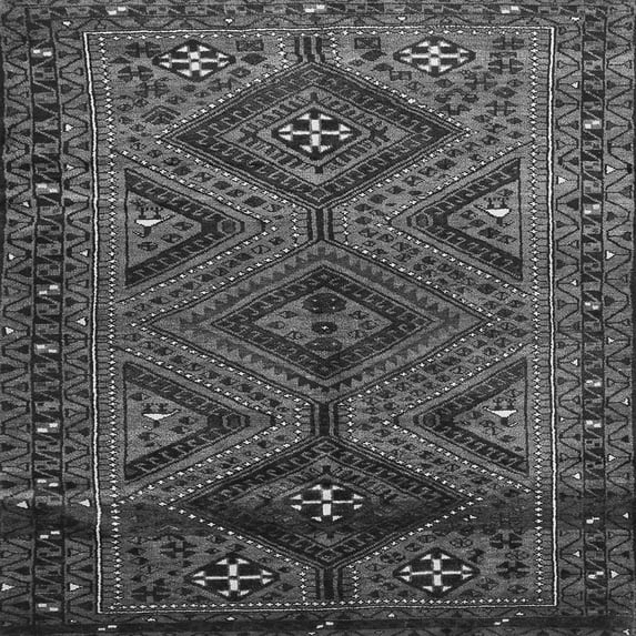 Ahgly Company Indoor Square Persian Gray Traditional Area Rugs, 8' Square