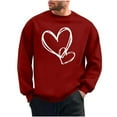 thumbnail image 2 of PNTUTB Men's Fashion Valentine's Day Print Classic Crew Neck Long Sleeve Casual Loose Comfort Pullover Sweatshirts, 2 of 6