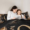 thumbnail image 5 of Catabedysis Bowknot Letter Print 7-Piece Twin Bedding,Wild Cheetah Monogrammed O Bedding Comforter Set,Black Reversible For Girls, 5 of 7