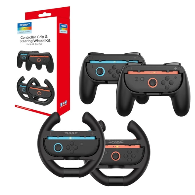 Kit 2 Volantes + 2 Grips Porta Joy-Cons Fundas para Controles Nintendo Switch 2
