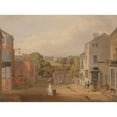thumbnail image 2 of John Bird of Liverpool 14x11 Black Ornate Wood Framed Double Matted Museum Art Print Titled: Street Scene in Chorley, Lancashire, with a View of Chorley Hall, 2 of 5