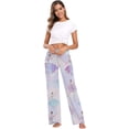 thumbnail image 6 of Women's Pajama Pants, Casual Pajama Bottoms Drawstring Lounge Pants Wide Leg, 6 of 7