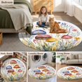thumbnail image 6 of Spring Botanical Round Area&nbsp;Rug 3ft Farm Rustic Wildflower Leaves Watercolor Mushroom Non-Slip&nbsp;Washable Circle Rugs Soft Felt Indoor Floor Mat for Bedroom Kitchen Living Room Bathroom, 6 of 9