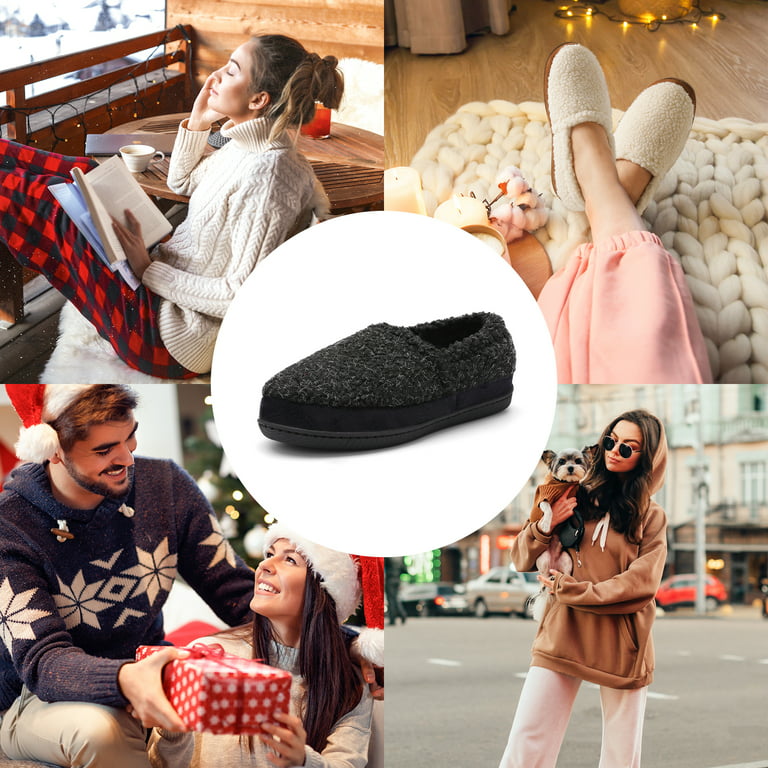  DREAM PAIRS Men's Moccasin Slippers Fuzzy Plush House Shoes  Indoor Outdoor Fleece Lining Loafers | Slippers
