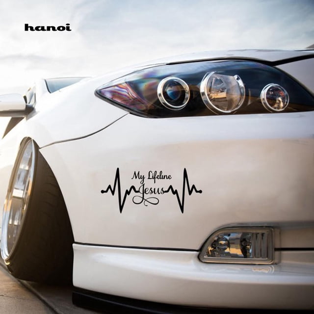 HN My Lifeline Jesus Graph Pegatina Cristiana Dios Religioso Lindo Coche Estilo Calcomanía huangjie unisex