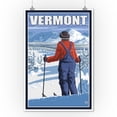 thumbnail image 1 of Vermont - Skier Admiring View - LP Original Poster (9x12 Art Print, Wall Decor Travel Poster), 1 of 1