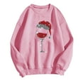 thumbnail image 4 of Amzcrzy Chandail de Noël pour Femmes Mode Manches Longues Col Rond T-Shirt Impression Verre de Vin Rouge Ample Grande Taille Chandail Tops, 4 of 4