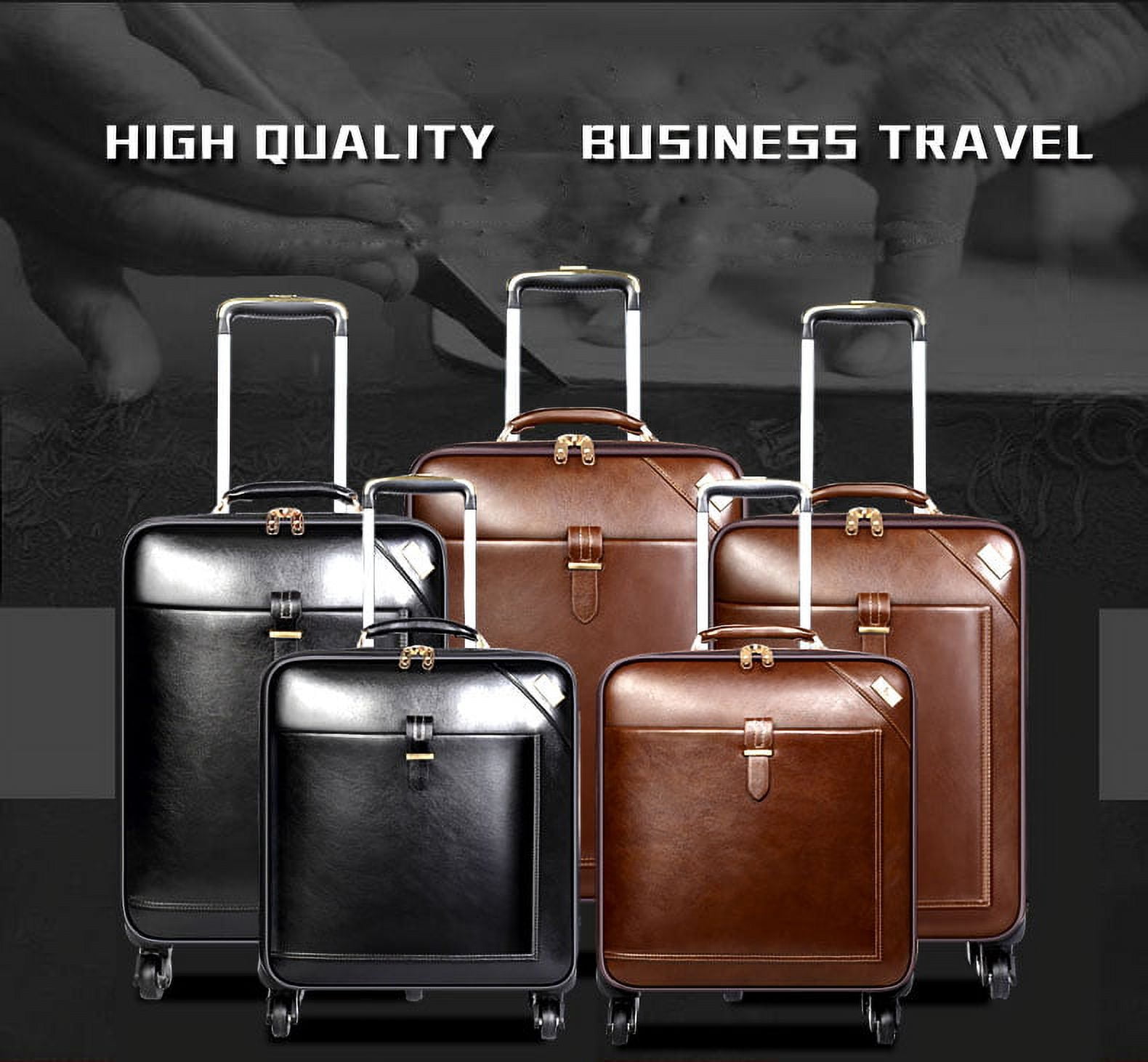 SEMMS LUXURY LEATHER LUGGAGE BOX 28" BLACK