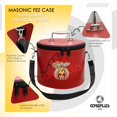 thumbnail image 4 of Core Plus Group Hand Embroidery Shriner Rhinestone Fez Case,Deluxe Masonic Fez Cap Case with Strap, Imitation Leather, Hat/Cap Storage Box, Display Box for Masonic & Eastern Star Fez Hats, 4 of 6