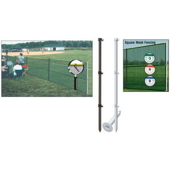 Baseball Outfield Fencing Package with Smart Pole Set Mesh Sockets - Blue