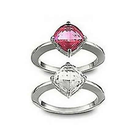 Swarovski LEA Rings Pair of Rings, Indian Pink (XLarge/60/9) -1051242