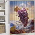 thumbnail image 5 of Fruit Purple Grapes 4 Piece Shower Curtain Sets, Non-Slip Rugs, Toilet Lid Cover And Bath Mat, for Bathroom Decor Set, 72" X 72", 5 of 8