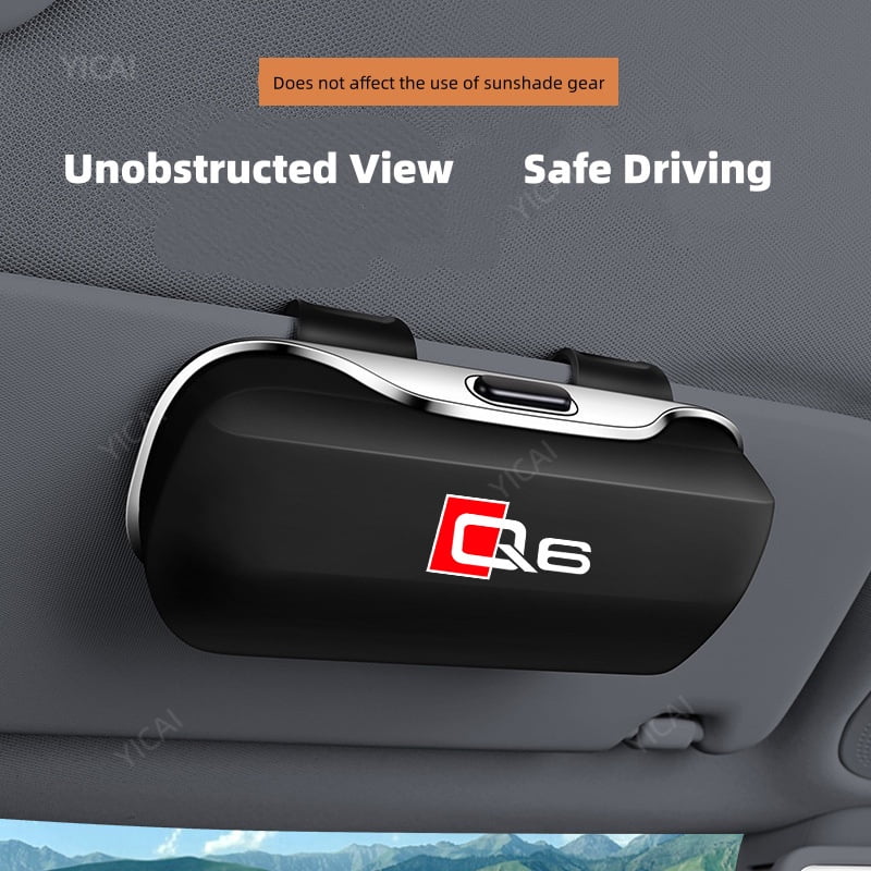 For Audi Q6 Auto Sun Visor Glasses Holder Back Clip Type All-Inclusive Design Sunglasses Accessories