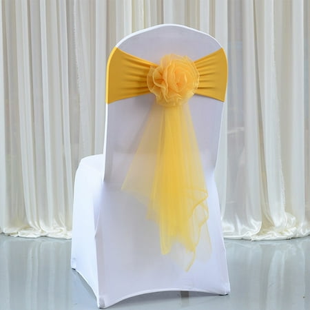 

Kitchen Essentials Kitchen Utensils Set Cooking Utensils Set 10Pcs Elastic Flower Chair Sashes Cover Bands for Wedding Party Hotel Decoration Yellow