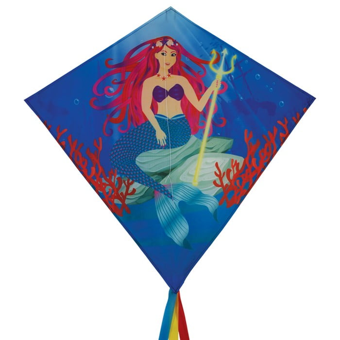 In the Breeze Mermaid 30 Inch Diamond Kite Fun, Easy Flying Mermaid