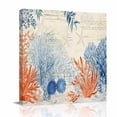 thumbnail image 2 of Canvas Wall Art Ocean Corals Canvas Art Print Summer Beach Coral Sea Stars Retro Texture Pictures Wall Decor for Living Room Bedroom Artwork Decorations Stretched Framed Ready to Hang 8"x8", 2 of 9