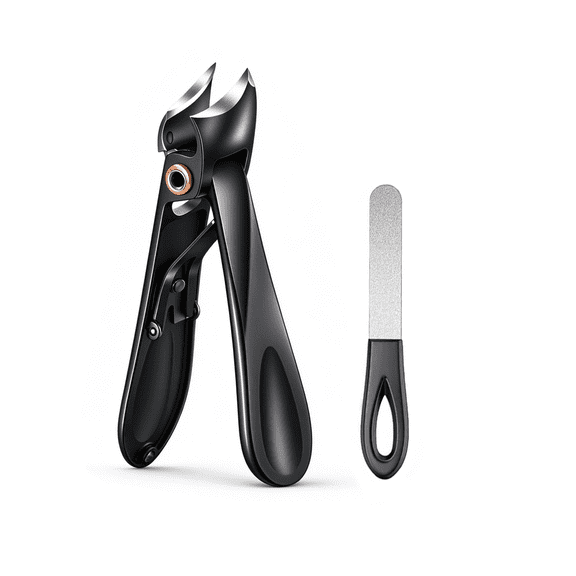 DUAIU Wide Jaw Opening Anti-Splash Slanted Nail Clipper, Fingernail and Toenail Clippers for Ingrown Nails, Curved Toenail Clippers for Thick Nails, Household Slanted Nail Clippers