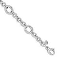 thumbnail image 3 of Sterling Silver Rhodium Plated Polished Link Bracelet, 3 of 5
