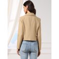 thumbnail image 3 of DARING DIVA Women's Notched Collar Long Sleeve Suit Jacket Casual Blazers M Khaki, 3 of 6