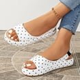 thumbnail image 4 of Samdudou Slingback Sandals for Women Open Toe Flatform Wedges Retro Polka Dot Print Wide Single Band Slip On Casual Summer Beach Vacation Everyday Stylish Footwear, 4 of 9