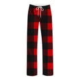 thumbnail image 4 of Edvintorg Lounge Pants Women with Pockets Elastic Waisted Plaid Comfy Bottom Drawstring Wide Leg Loose Pajamas Pant Womens Clothes Multicolor S-2XL, 4 of 7