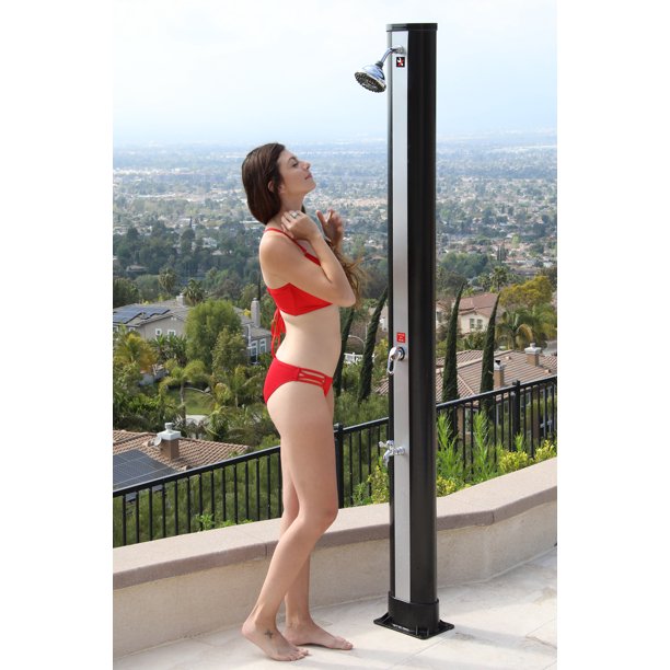 XtremepowerUS Outdoor Solar Shower Powered Adjustable Hot & Cold Water