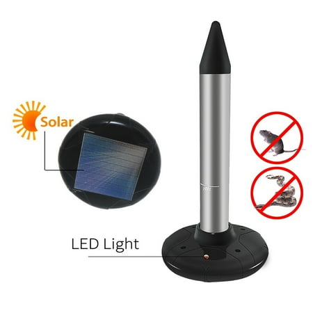 2 Pcs Solar Ultrasonic Animal Repeller, Solar Battery ...