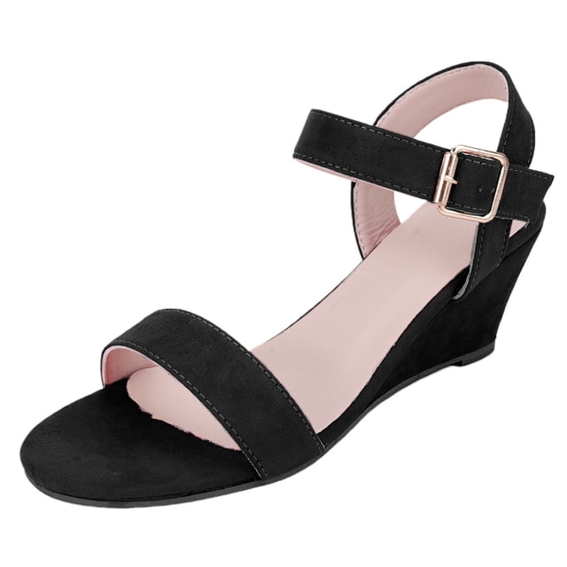 Sandalias de playa de verano Zapatos de vestir casuales de tacón bajo Punta abierta Cómodo para las mujeres