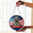thumbnail image 2 of Happy Father's Day Honoring Veterans Bullmastiff in Army Uniform Stained Glass Suncatcher Dog Lover Window Hanging Sign Decor - 13007, 2 of 5