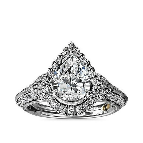 Diamond-Capitals 2.50 Carat (F-G/VS1) Natural Beautiful Pear Cut Diamond Solitaire Wedding Ring for Women Solid 950 Platinum Size 7
