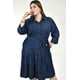 thumbnail image 4 of Vestido denim con cinto Roman Fashion /Tallas Extras, 2733 (Azul dark) azul oscuro 36, 4 of 6