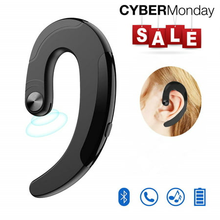 Cyber Monday Deals Clearance! Bluetooth Headset, Ear-Hook Wireless Headphones, Bone Conduction Headphones with Mic No Ear Plug Earbuds Hand Free Call for Cell Phone One Piece