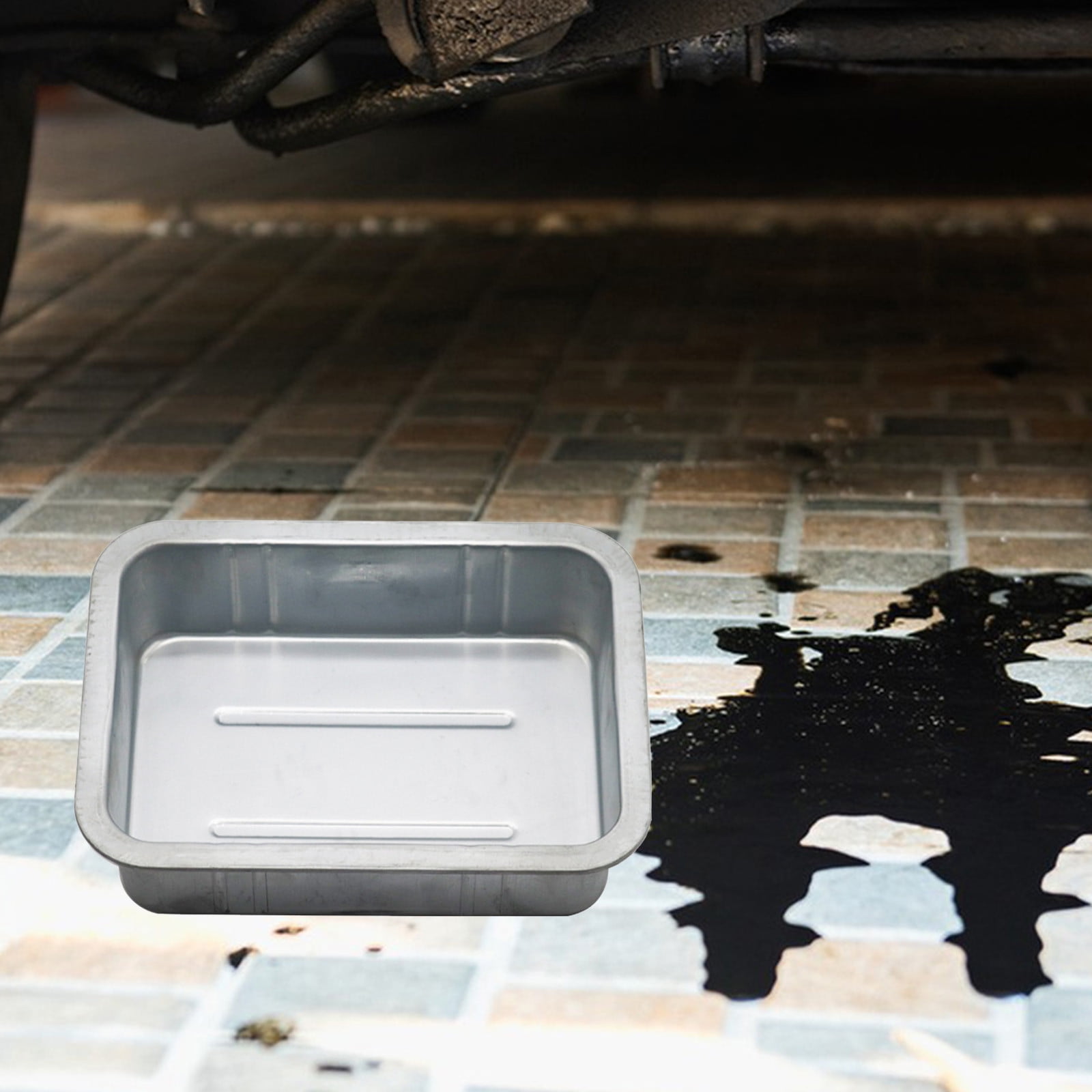 CasaChic Thickened Galvanized Iron Oil Pan for Car Maintenance, Waste Engine Oil Collection & Parts Cleaning - Multi-Size Heavy-Duty Oil Basin for Garage & DIY Repairs