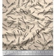 thumbnail image 1 of Soimoi White Moss Georgette Fabric Tools Hardware Fabric Prints By Yard 42 Inch Wide, 1 of 3